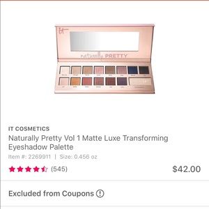 It cosmetics Naturally pretty eyeshadow palette